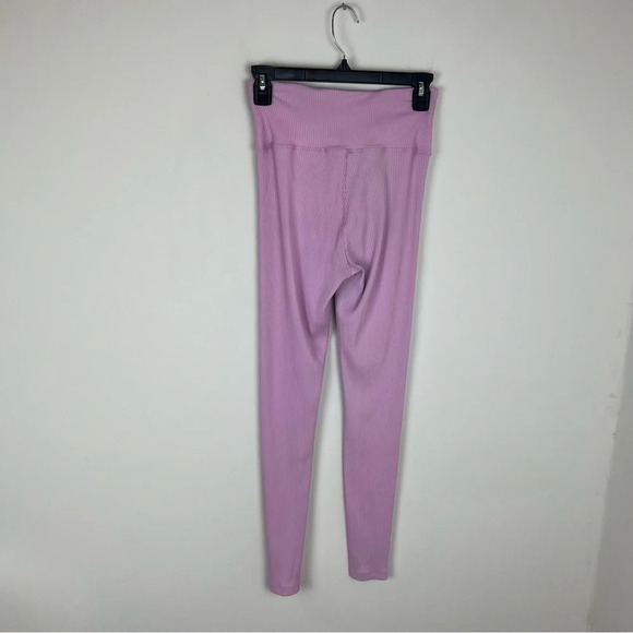 Year of Ours Pink Ribbed Veronica Crossover Waist Leggings Size M - Picture 4 of 6